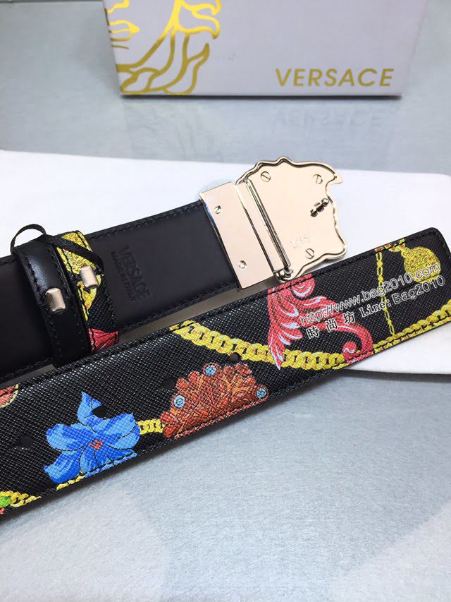 VERSVE高端男士皮帶 範思哲Tabloid印花雙面用皮帶 範思哲3D美杜莎腰帶扣腰帶  jjp1458